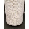 VASE CRÈME MOTIF FLEURS H31xD13cm VASE CRÈME MOTIF FLEURS H31xD13cm