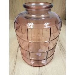 VASE BONBONNE ROSE EN VERRE RECYCLÉ D25xH35cm