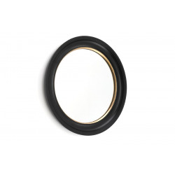 MIROIR BOIS NOIR & OR D38CM
