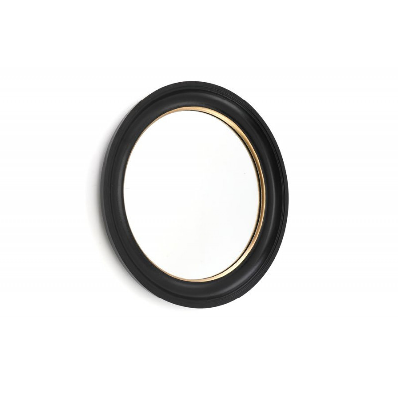 MIROIR BOIS NOIR & OR D38cm
