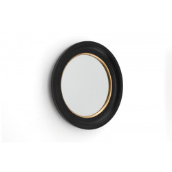 MIROIR BOIS NOIR & OR D27cm