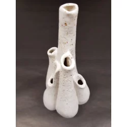 VASE DÉCORATIF BLANC ET ÉCRU D13xH29cm