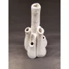 VASE DÉCORATIF BLANC ET ÉCRU D13xH29cm