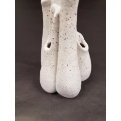 VASE DÉCORATIF BLANC ET ÉCRU D13xH29cm
