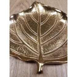 VIDE POCHE FEUILLE MÉTAL OR 12x11cm