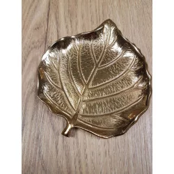 VIDE POCHE FEUILLE MÉTAL OR 12x11cm