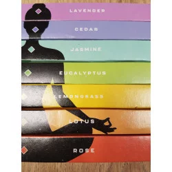 BOITES À ENCENS CHAKRA 7 PARFUMS AVEC SUPPORT