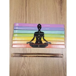 BOITES À ENCENS CHAKRA 7 PARFUMS AVEC SUPPORT