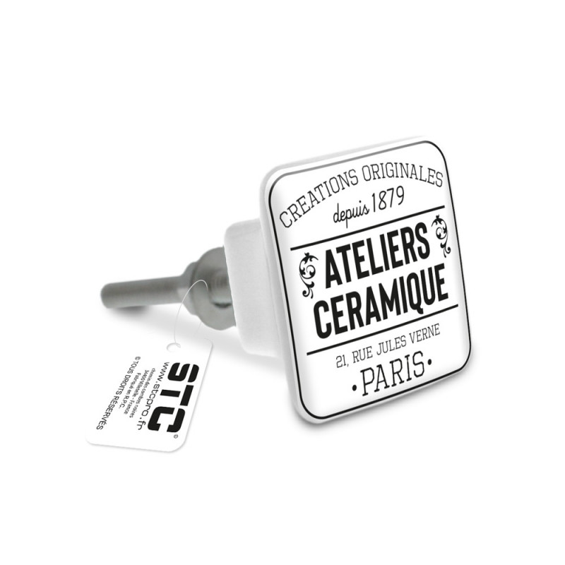 BOUTON DE MEUBLE CARRE "ATELIERS