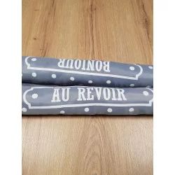 BAS DE PORTE DOUBLE "BONJOUR/AUREVOIR" GRIS