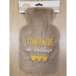 BOUILLOTTE FOURRURE MARRON "CONCENTRÉ DE CHALEUR"