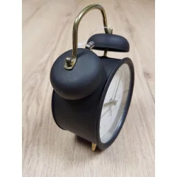 RÉVEIL RÉTRO OREILLES NOIR H15xL10cm