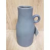 VASE GRIS MAT AVEC ANSE H20xD10.5cm