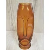 VASE VISAGE EN VERRE AMBRE H25xD8.3cm
