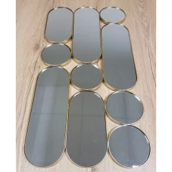 MIROIR EN MÉTAL OR 65x33x0.5cm