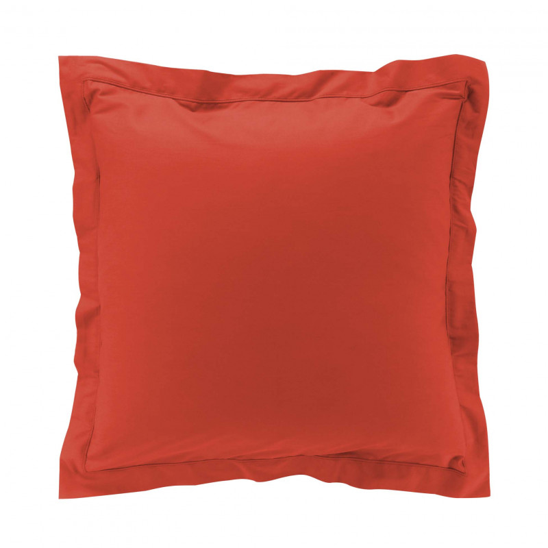 PERCALE TAIE D'OREILLER TERRACOTTA 63x63