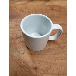 TASSE CAFÉ DROITE BLANC EN GRÈS 14CL
