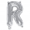 BALLON METAL "R" ARGENT H35CM