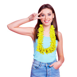 COLLIER FLEURS COLORZ JAUNE