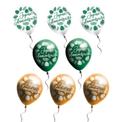 BALLONS ANNIVERSAIRE TROPICAL X8