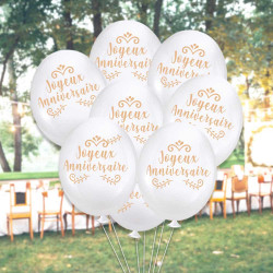 BALLONS ANNIVERSAIRE KRAFT X8