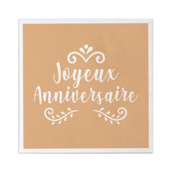 SERVIETTES ANNIVERSAIRE KRAFT X12
