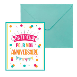 INVITATIONS ANNIVERSAIRE MIXTE X6