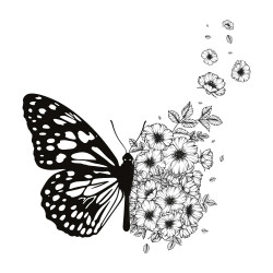 STICKER PM PAPILLON FLEURS