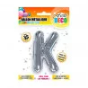 BALLON LETTRE K MÉTALLIQUE ARGENT H35cm