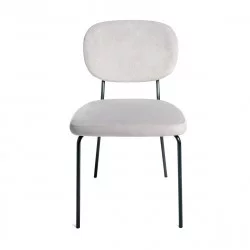 CHAISE ART DÉCO EN VELOURS GRIS SOURIS 43x56x82cm