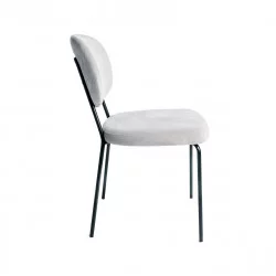 CHAISE ART DÉCO EN VELOURS GRIS SOURIS 43x56x82cm