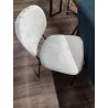 CHAISE ART DÉCO EN VELOURS GRIS SOURIS 43x56x82cm