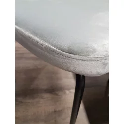 CHAISE ART DÉCO EN VELOURS GRIS SOURIS 43x56x82cm