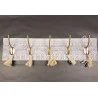 PATÈRE 5 TÊTES EN BOIS MDF ET MÉTAL PLUMERIA 50x20x7cm