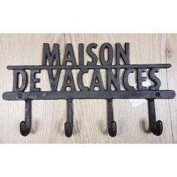 PATÈRE MAISON DE VACANCES AVEC 4 CROCHETS