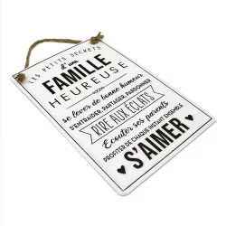 PLAQUE EN MÉTAL "FAMILLE HEUREUSE"
