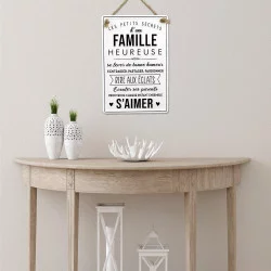 PLAQUE EN MÉTAL "FAMILLE HEUREUSE"
