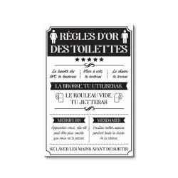 TOILE RÈGLES TOILETTES BLANC 23x34cm