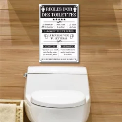 TOILE RÈGLES TOILETTES BLANC 23x34cm