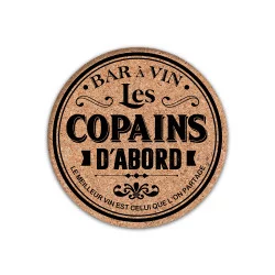 DÉCO MURALE BOUCHONS "LES COPAINS D'ABORD" D28cm