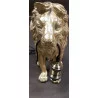 LAMPE LION DORÉ MÉTAL ET RÉSINE