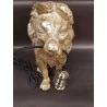 LAMPE LION DORÉ MÉTAL ET RÉSINE
