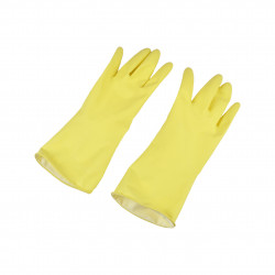 PAIRE DE GANTS MÉNAGE LATEX TAILLE L JAUNE