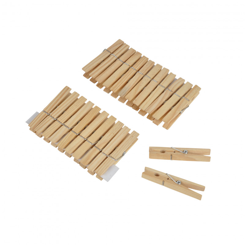 SET DE 24 PINCES A LINGE BOIS 7CM NATURE SET DE 24 PINCES A LINGE BOIS 7CM NATURE