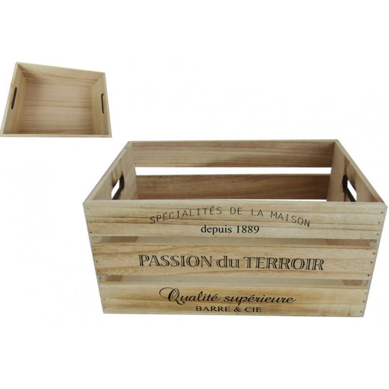 CAISSE EN BOIS "TERROIR" NAT XL (ENV. 40 CAISSE EN BOIS "TERROIR" NAT XL (ENV. 40