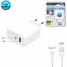 ADAPTEUR SECTEUR USB + TYPE C 3A