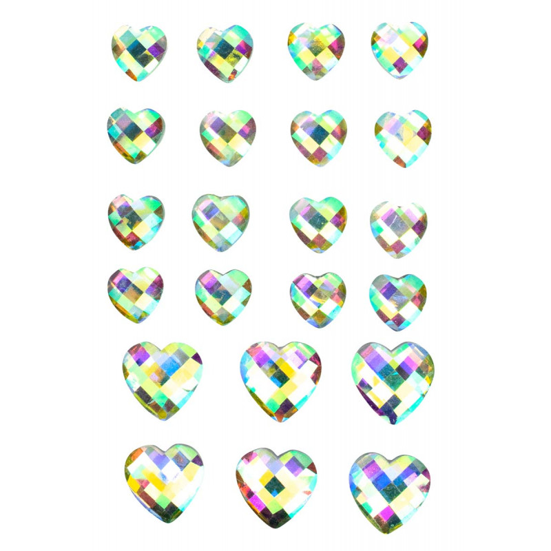 STICKER STRASS EN ACRYLIQUE, COEUR, 1,4x