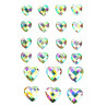 STICKER STRASS EN ACRYLIQUE, COEUR, 1,4x