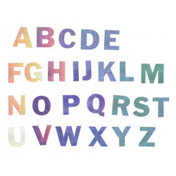 STICKER HOLOGRAPHIQUE, ALPHABET, H.4CM X