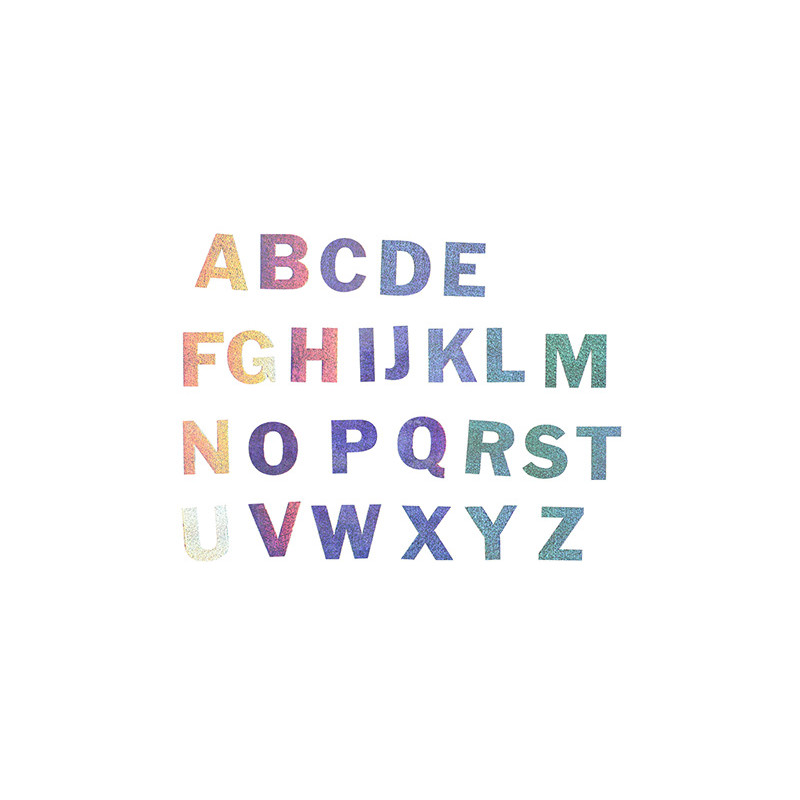 STICKER HOLOGRAPHIQUE, ALPHABET, H.4CM X